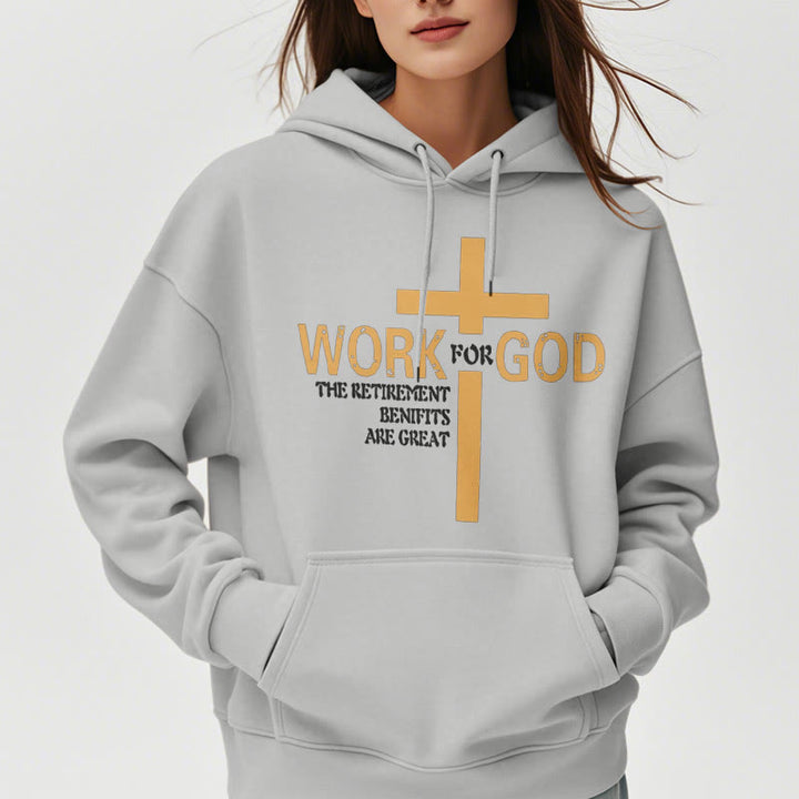 Felpa con cappuccio in poliestere foderata in pile stile classico Christianartworkshop Cross Work For God - image 32