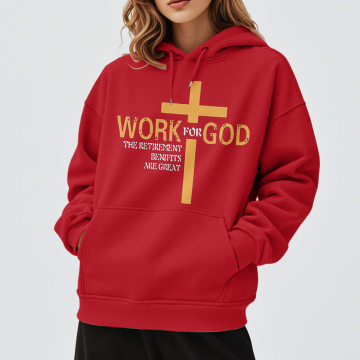 Felpa con cappuccio in poliestere foderata in pile stile classico Christianartworkshop Cross Work For God - image 37