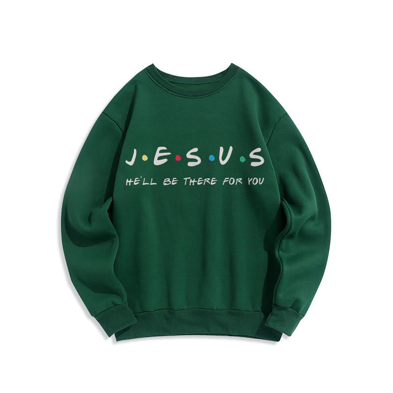 Felpa in poliestere foderata in pile stile moderno Christianartworkshop Jesus He'll Be There For You - Verde - 2XL - image 20