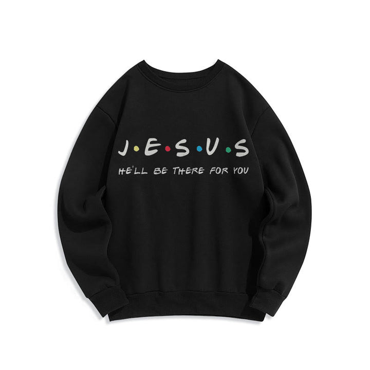 Felpa in poliestere foderata in pile stile moderno Christianartworkshop Jesus He'll Be There For You - Nero - 2XL - image 5
