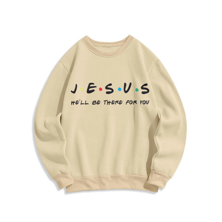 Felpa in poliestere foderata in pile stile moderno Christianartworkshop Jesus He'll Be There For You - Beige - 2XL - image 10