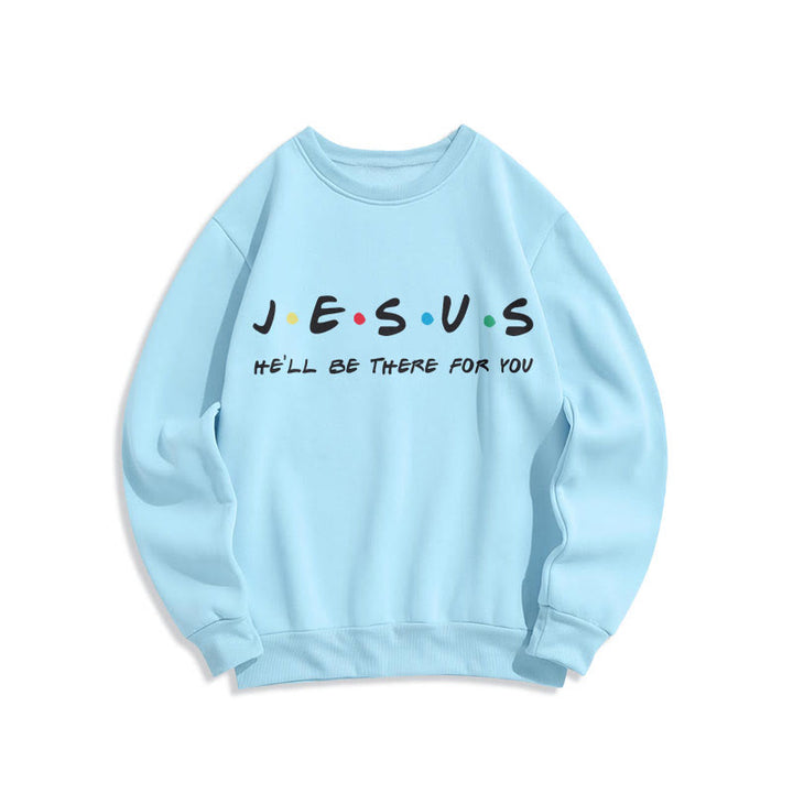 Felpa in poliestere foderata in pile stile moderno Christianartworkshop Jesus He'll Be There For You - Blu - 2XL - image 25