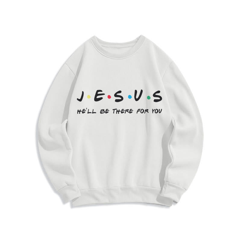 Felpa in poliestere foderata in pile stile moderno Christianartworkshop Jesus He'll Be There For You - Bianco - 2XL - image 0