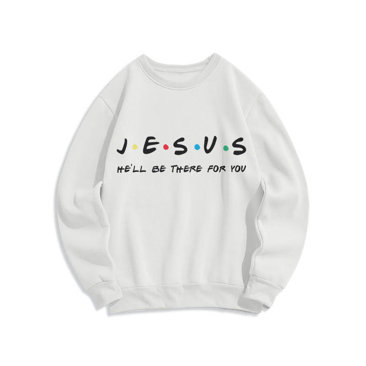 Felpa in poliestere foderata in pile stile moderno Christianartworkshop Jesus He'll Be There For You - Bianco - 2XL - image 0