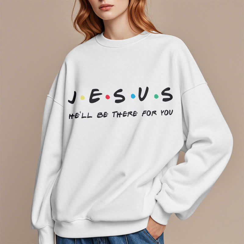 Felpa in poliestere foderata in pile stile moderno Christianartworkshop Jesus He'll Be There For You - image 1