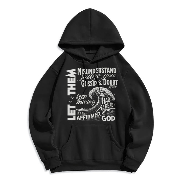 Christianartworkshop Felpa con cappuccio in poliestere foderata in pile "Modern Style Affirmed By God" - Nero - 2XL - image 5
