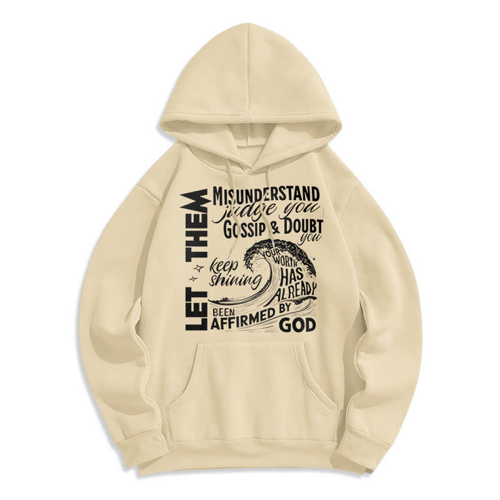 Christianartworkshop Felpa con cappuccio in poliestere foderata in pile "Modern Style Affirmed By God" - Beige - 2XL - image 0