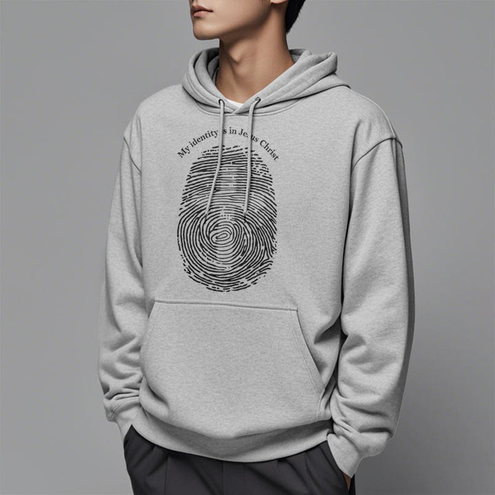 Felpa con cappuccio in poliestere foderata in pile con croce Christianartworkshop in stile classico "La mia identità è in Gesù Cristo" - image 32