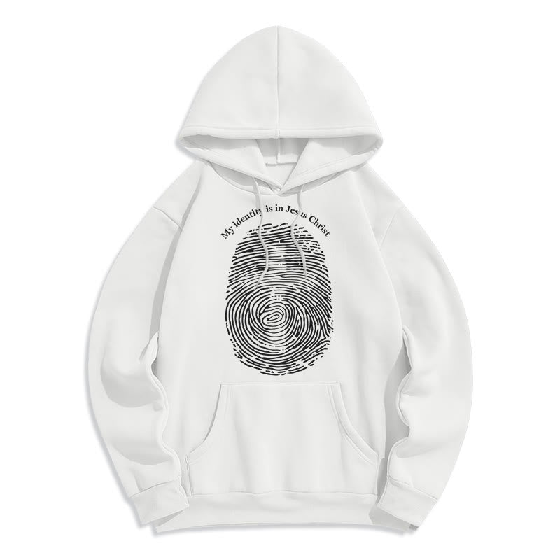 Christianartworkshop Felpa con cappuccio in poliestere foderata in pile con croce di Gesù Cristo in stile classico - Bianco - 2XL - image 0