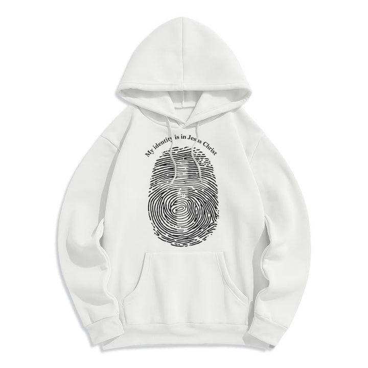 Christianartworkshop Felpa con cappuccio in poliestere foderata in pile con croce di Gesù Cristo in stile classico - Bianco - 2XL - image 0