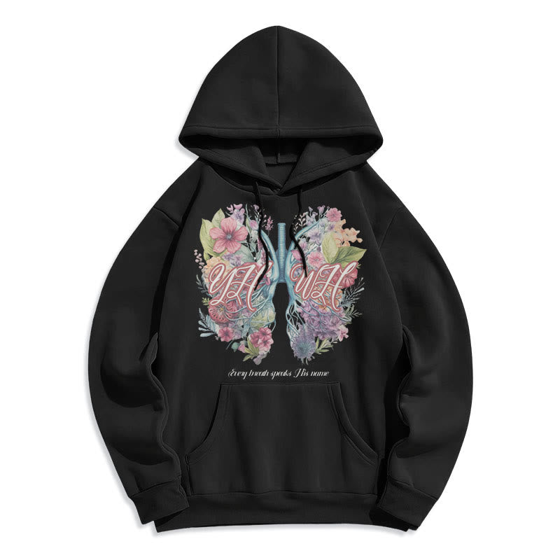 Christianartworkshop Felpa con cappuccio in poliestere foderata in pile con scritta "Every Breath Speaks His Name" di Colored Style - Nero - 2XL - image 5
