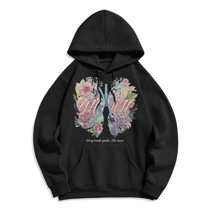 Christianartworkshop Felpa con cappuccio in poliestere foderata in pile con scritta "Every Breath Speaks His Name" di Colored Style - Nero - 2XL - image 5