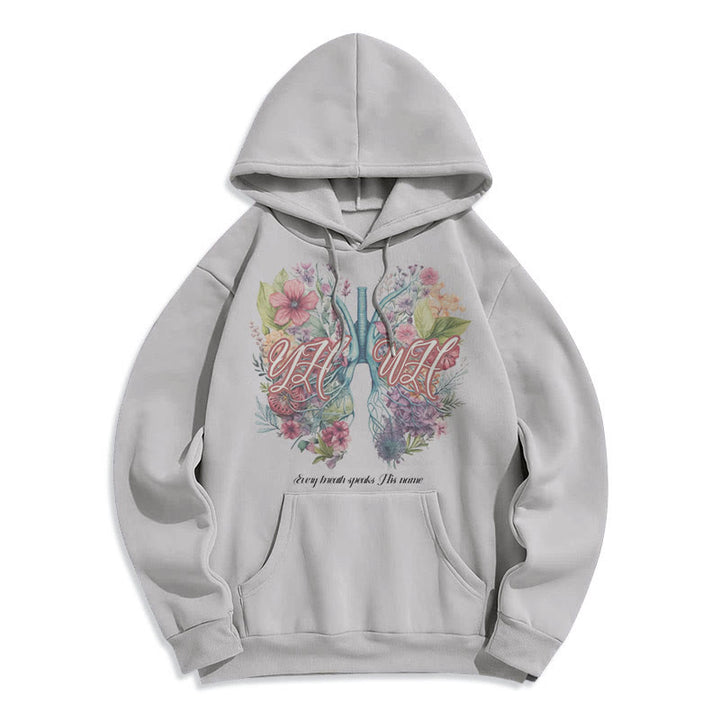 Christianartworkshop Felpa con cappuccio in poliestere foderata in pile con scritta "Every Breath Speaks His Name" di Colored Style - Grigio - 2XL - image 30