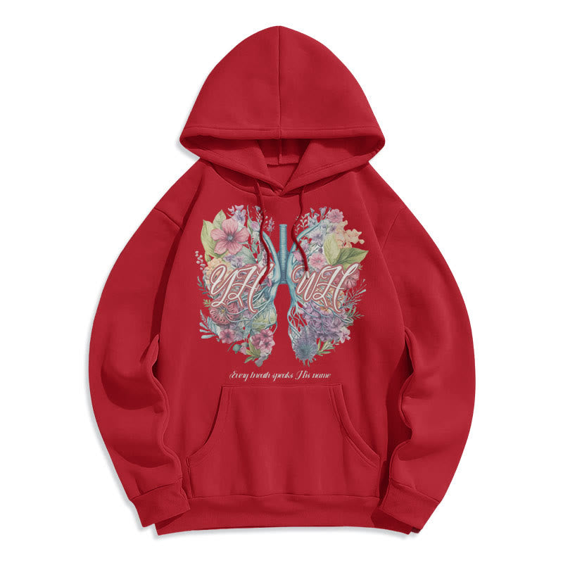 Christianartworkshop Felpa con cappuccio in poliestere foderata in pile con scritta "Every Breath Speaks His Name" di Colored Style - Rosso - 2XL - image 35