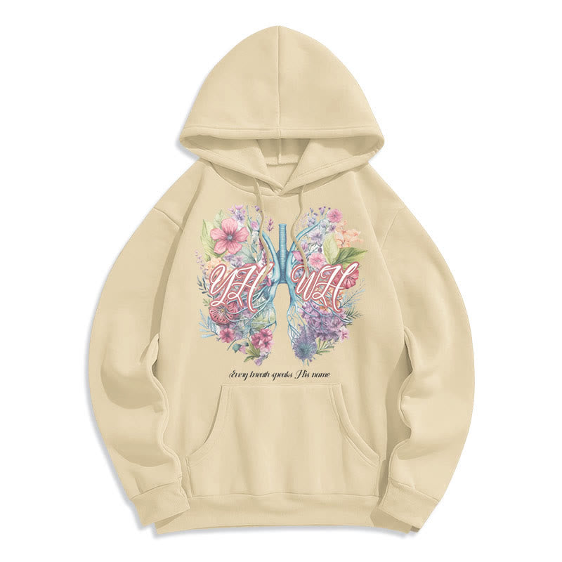 Christianartworkshop Felpa con cappuccio in poliestere foderata in pile con scritta "Every Breath Speaks His Name" di Colored Style - Beige - 2XL - image 10