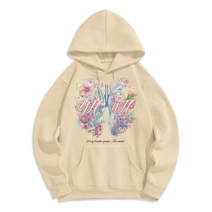 Christianartworkshop Felpa con cappuccio in poliestere foderata in pile con scritta "Every Breath Speaks His Name" di Colored Style - Beige - 2XL - image 10
