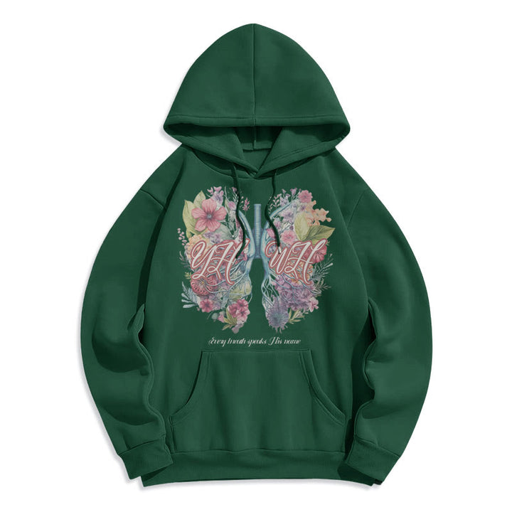 Christianartworkshop Felpa con cappuccio in poliestere foderata in pile con scritta "Every Breath Speaks His Name" di Colored Style - Verde - 2XL - image 20