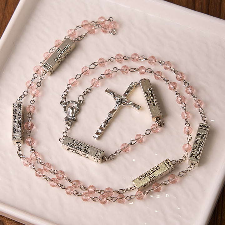 Christianartworkshop Il rosario dei misteri Barretta misteriosa incisa - Rosa - image 0