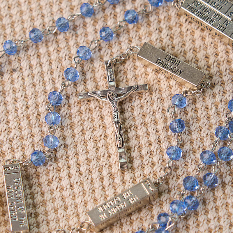Christianartworkshop Il rosario dei misteri Barretta misteriosa incisa - Blu - image 1