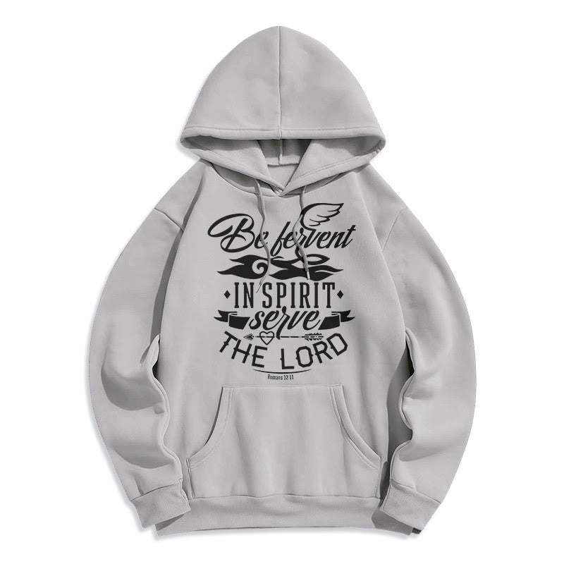 Christianartworkshop Felpa con cappuccio in poliestere foderata in pile "Be Fervent In Spirit" in stile moderno - Grigio - 2XL - image 30