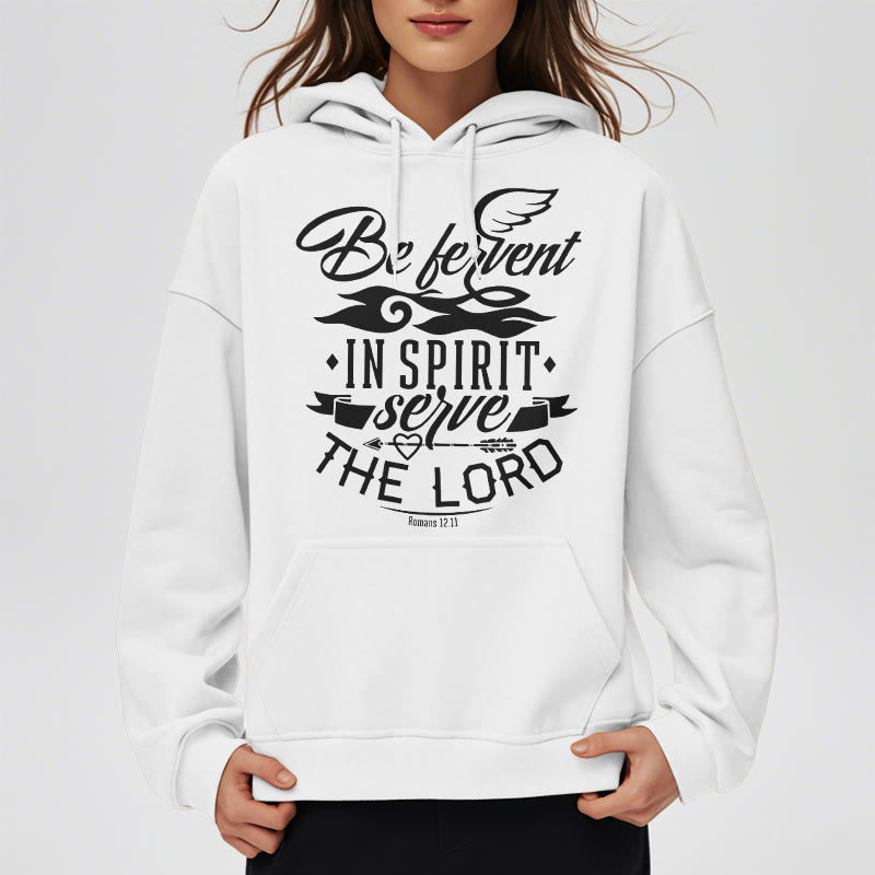 Felpa con cappuccio in poliestere foderata in pile stile moderno Christianartworkshop Be Fervent In Spirit - image 2