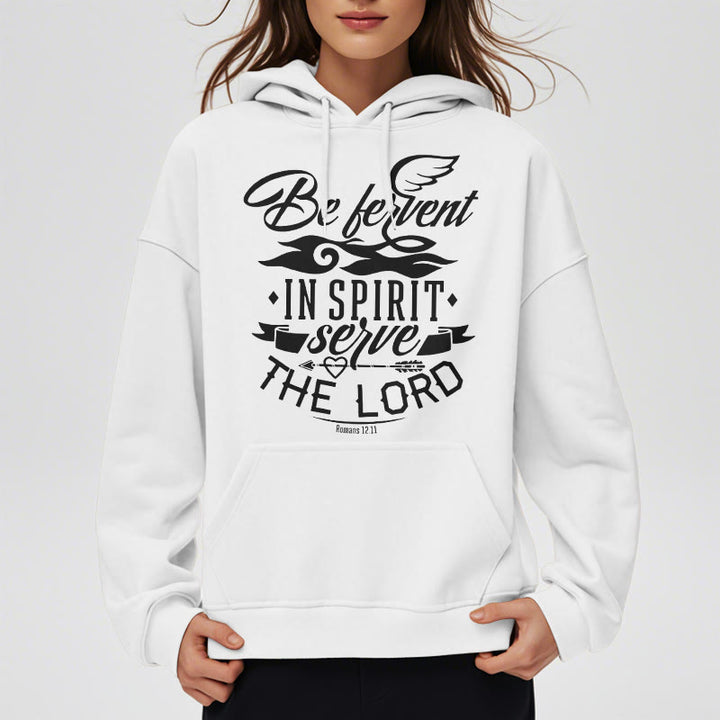 Felpa con cappuccio in poliestere foderata in pile stile moderno Christianartworkshop Be Fervent In Spirit - image 2