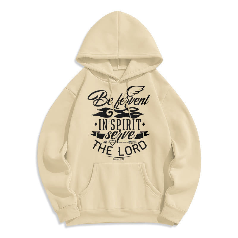 Christianartworkshop Felpa con cappuccio in poliestere foderata in pile "Be Fervent In Spirit" in stile moderno - Beige - 2XL - image 10