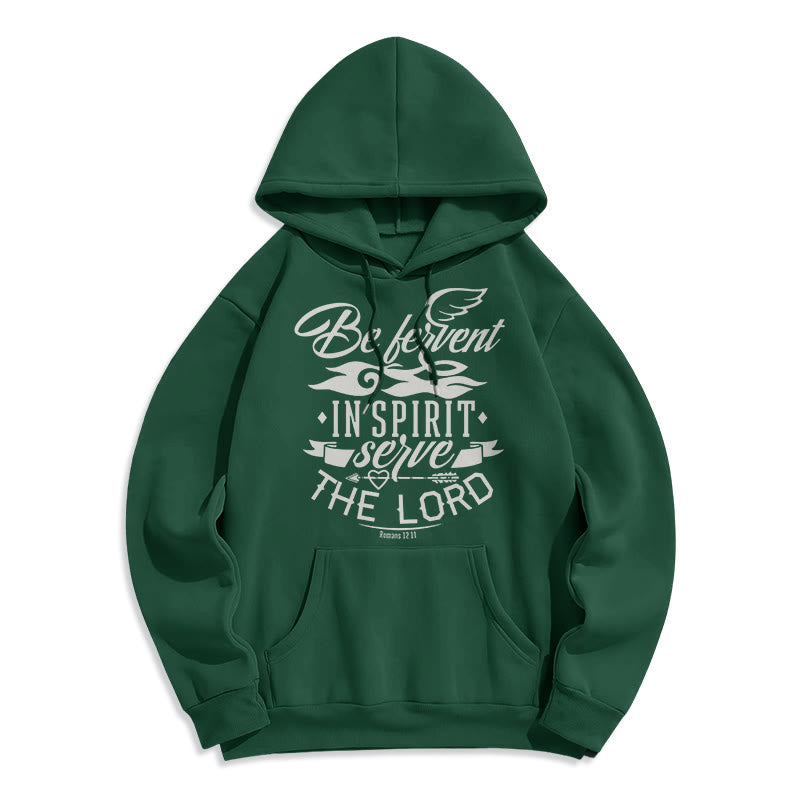 Christianartworkshop Felpa con cappuccio in poliestere foderata in pile "Be Fervent In Spirit" in stile moderno - Verde - 2XL - image 20