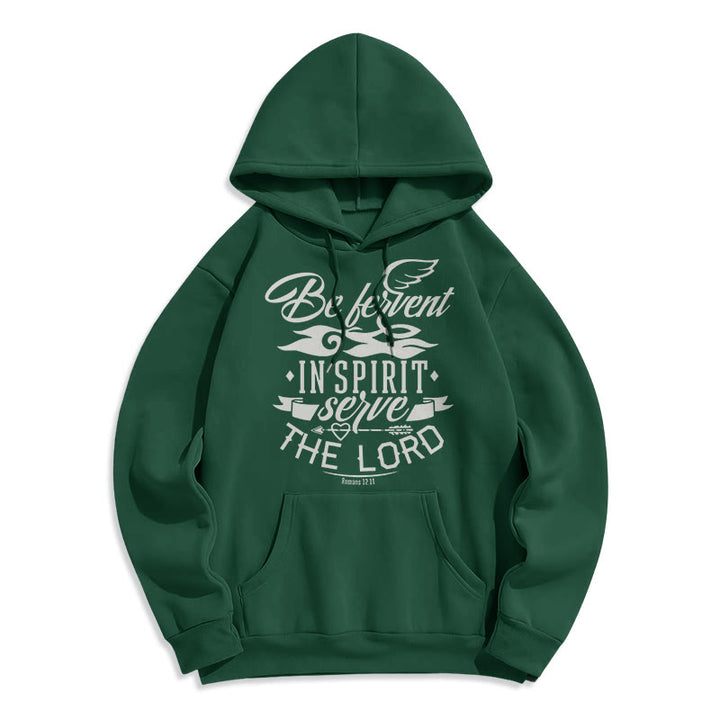 Christianartworkshop Felpa con cappuccio in poliestere foderata in pile "Be Fervent In Spirit" in stile moderno - Verde - 2XL - image 20