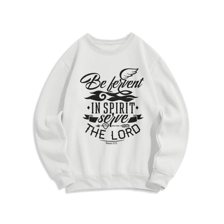 Felpa in poliestere foderata in pile stile moderno Christianartworkshop Be Fervent In Spirit - Bianco - 2XL - image 0