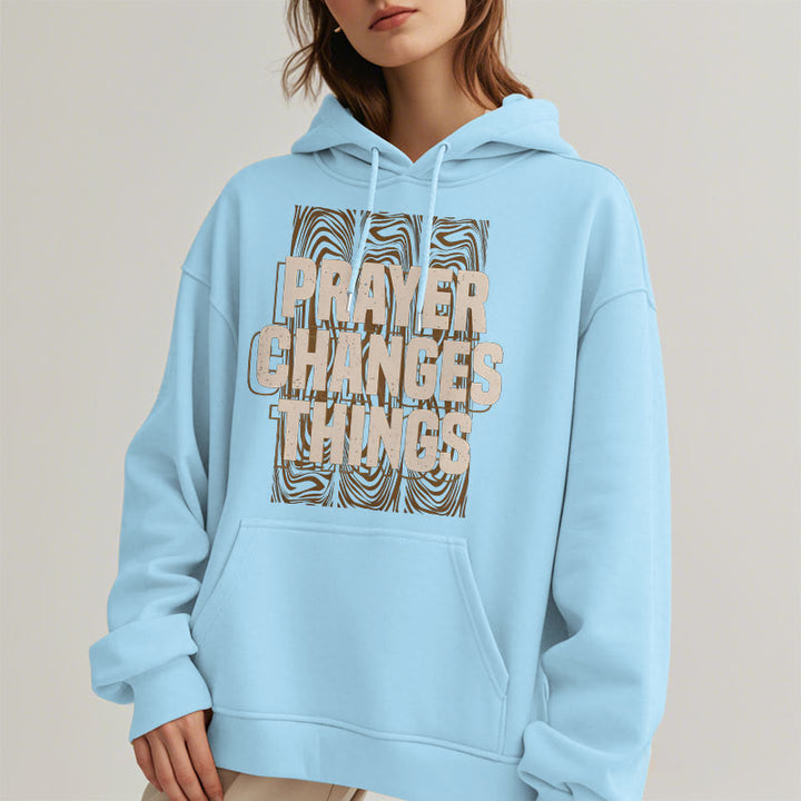 Felpa con cappuccio in poliestere foderata in pile "Preghiera in stile moderno cambia le cose" Christianartworkshop - image 27