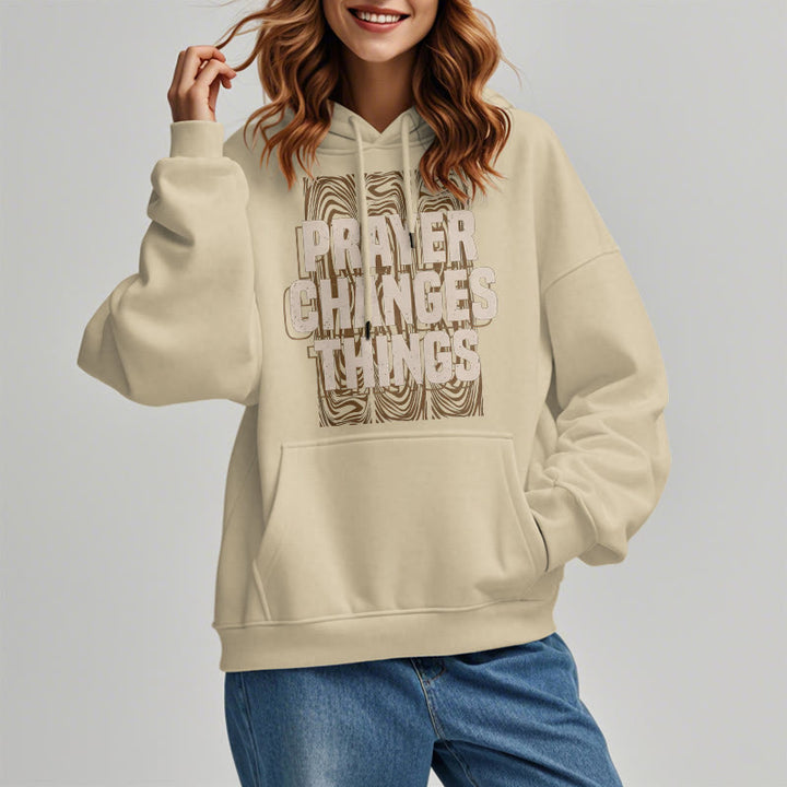 Felpa con cappuccio in poliestere foderata in pile "Preghiera in stile moderno cambia le cose" Christianartworkshop - image 12