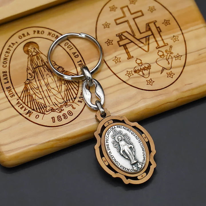 Set di rosari devozionali in legno d'ulivo della Vergine Maria in stile classico Christianartworkshop - image 4