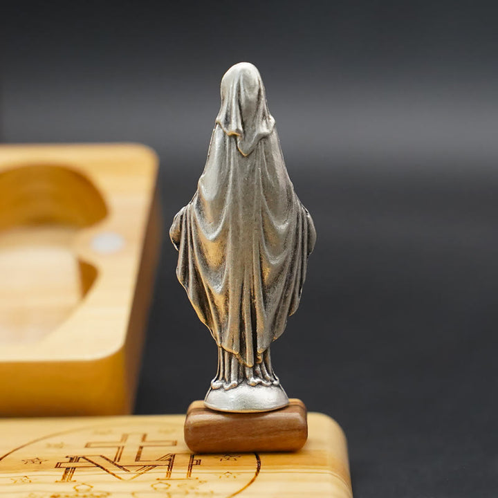 Set di rosari devozionali in legno d'ulivo della Vergine Maria in stile classico Christianartworkshop - image 3