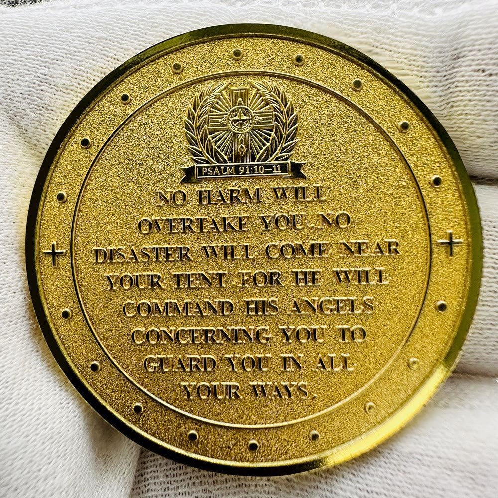 Christianartworkshop Stile classico San Michele Arcangelo Guardiano Salmo 91:10-11 Moneta di protezione e rafforzamento della connessione - image 5