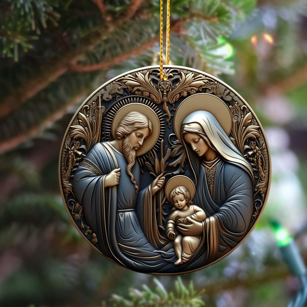 Christianartworkshop Retro Style Natività Natale Benedizione Ornamenti Appesi A - image 4