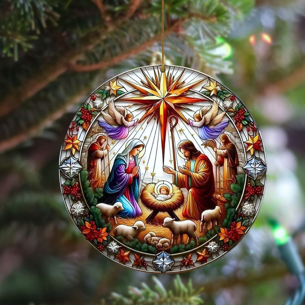 Christianartworkshop Stili di vetrate colorate Decorazioni da appendere alla natività B - Ceramica - image 0