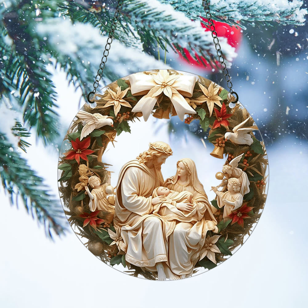 Christianartworkshop Stile realismo scultoreo Sacra Famiglia Ornamenti natalizi da appendere - image 5