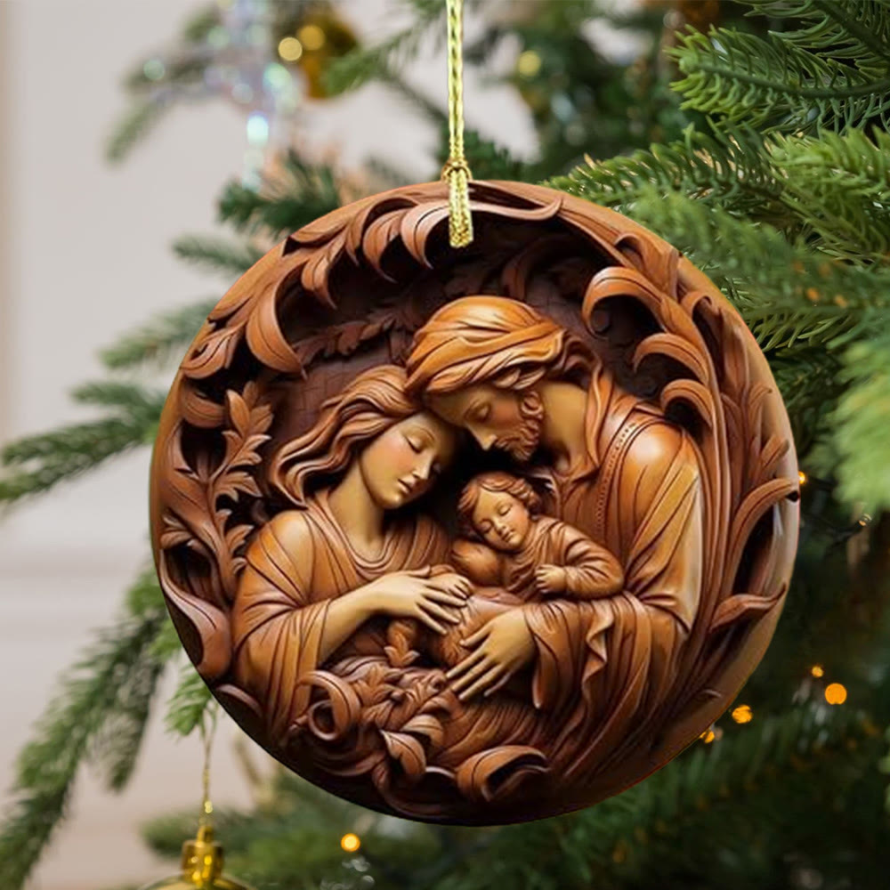 Christianartworkshop Decorazioni natalizie da appendere in stile retrò Natività A - image 3