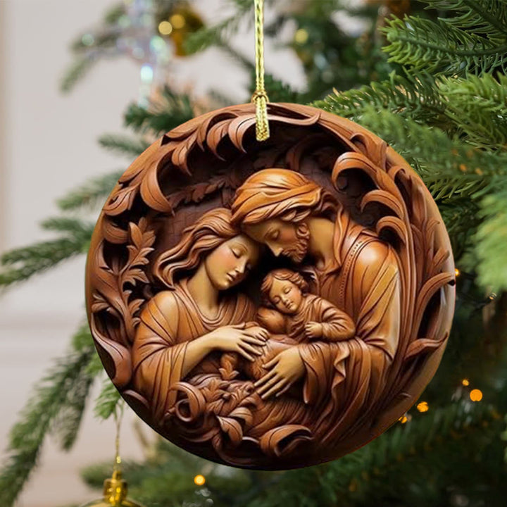 Christianartworkshop Decorazioni natalizie da appendere in stile retrò Natività A - image 3