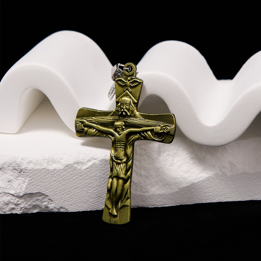 Collana con ciondolo a forma di croce della Trinità in stile classico Christianartworkshop , Padre, Figlio e Spirito Santo - image 2