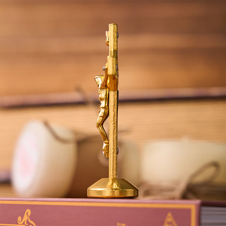 Ornamento a forma di croce di San Benedetto intarsiato in legno, stile classico europeo tradizionale Christianartworkshop - image 8