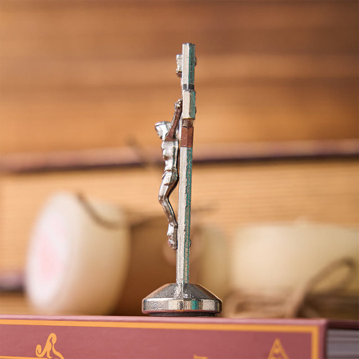 Ornamento a forma di croce di San Benedetto intarsiato in legno, stile classico europeo tradizionale Christianartworkshop - image 10