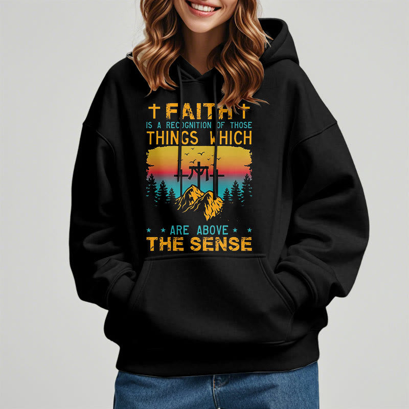Christianartworkshop Felpa con cappuccio in poliestere foderata in pile "Faith Is A Recognition" in stile colorato - image 8