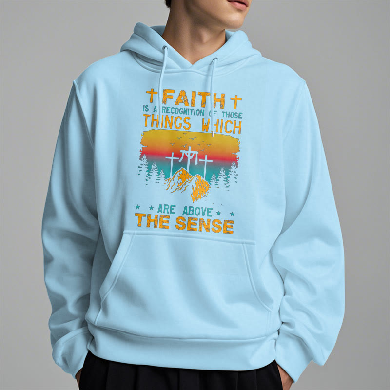 Christianartworkshop Felpa con cappuccio in poliestere foderata in pile "Faith Is A Recognition" in stile colorato - image 32