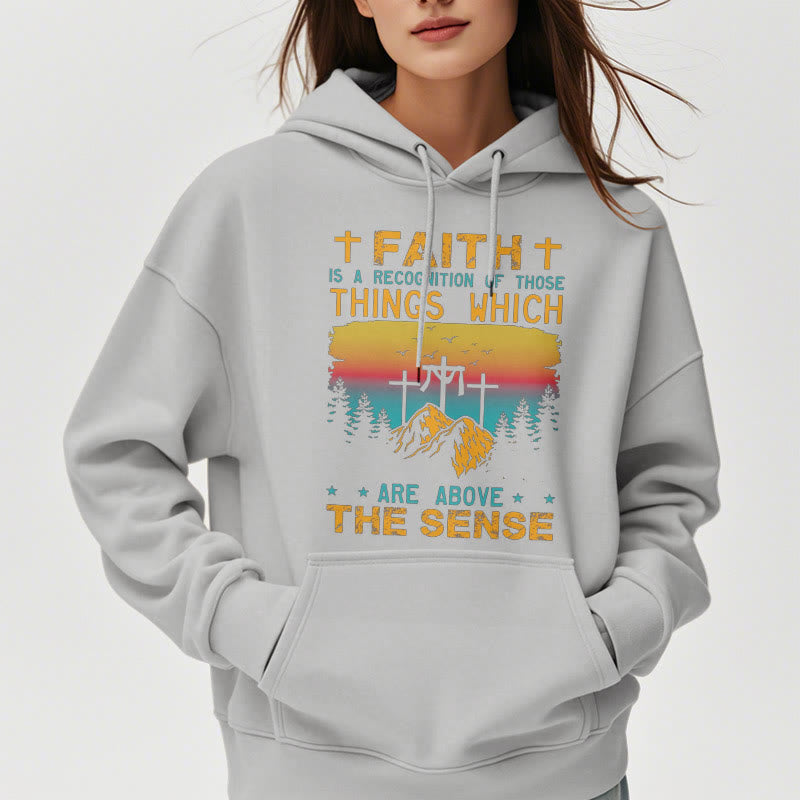 Christianartworkshop Felpa con cappuccio in poliestere foderata in pile "Faith Is A Recognition" in stile colorato - image 28