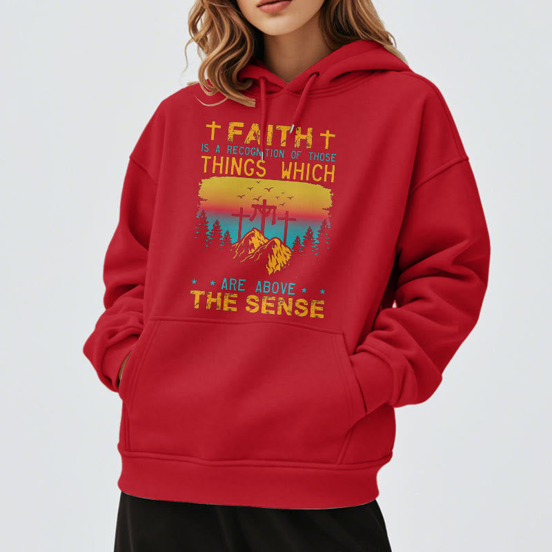 Christianartworkshop Felpa con cappuccio in poliestere foderata in pile "Faith Is A Recognition" in stile colorato - image 38