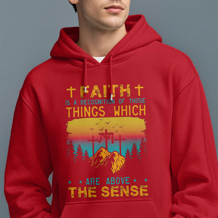 Christianartworkshop Felpa con cappuccio in poliestere foderata in pile "Faith Is A Recognition" in stile colorato - image 37