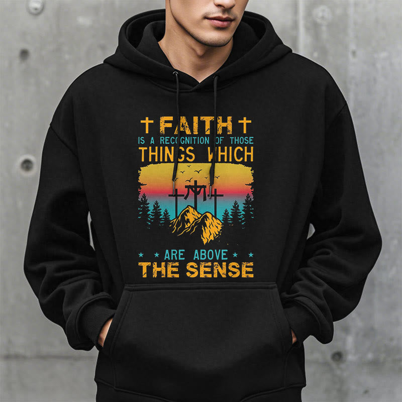Christianartworkshop Felpa con cappuccio in poliestere foderata in pile "Faith Is A Recognition" in stile colorato - image 7