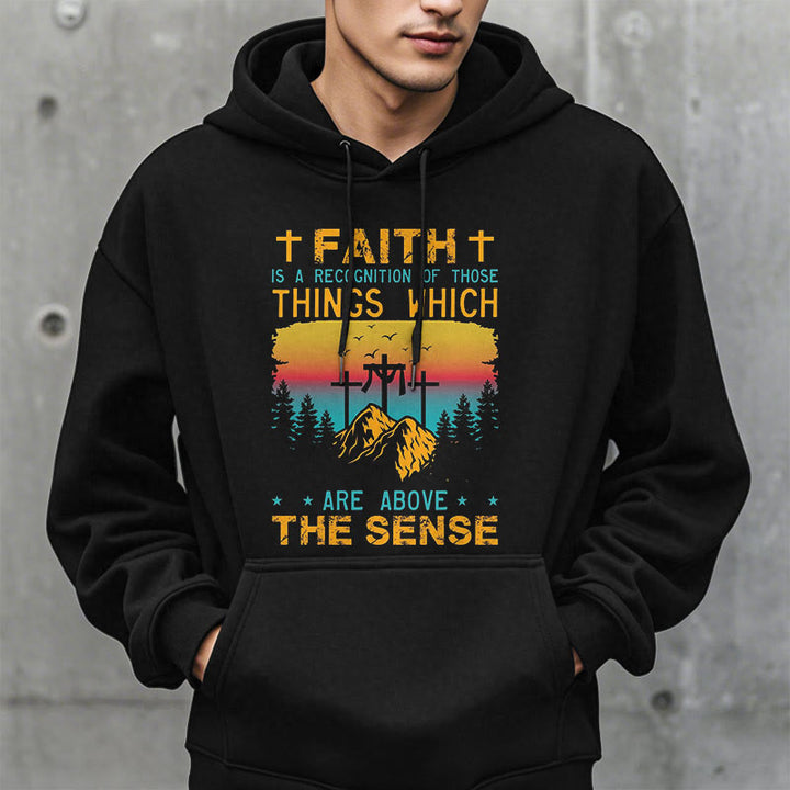 Christianartworkshop Felpa con cappuccio in poliestere foderata in pile "Faith Is A Recognition" in stile colorato - image 7